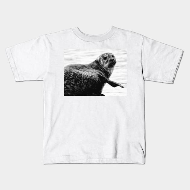 Harbor Seal Kids T-Shirt by PhoToddGraphy